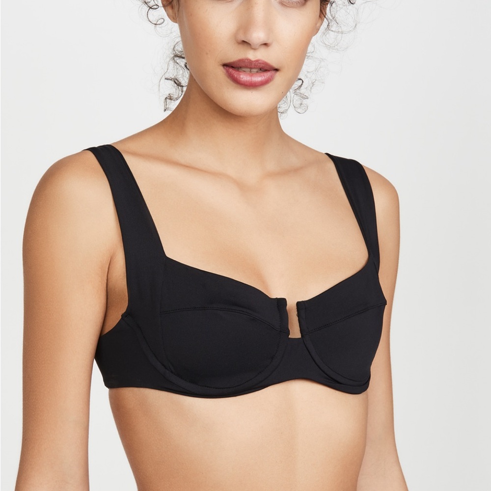 NWT L*space Camellia Bikini Top Black Medium